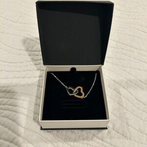 Elegant Silver and Gold Heart Necklace